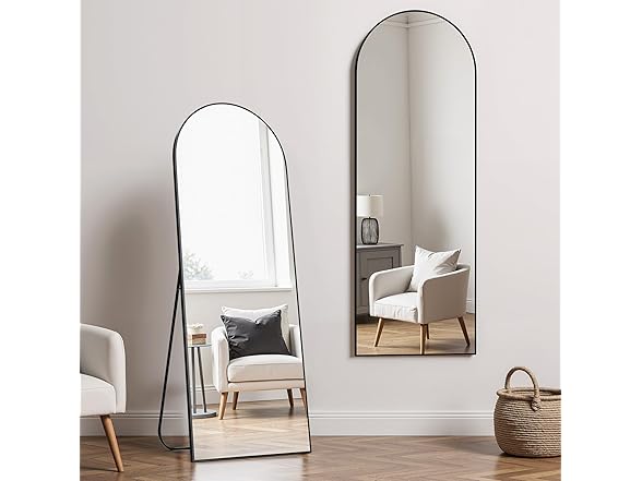 Simple Deluxe Arched Black Mirror