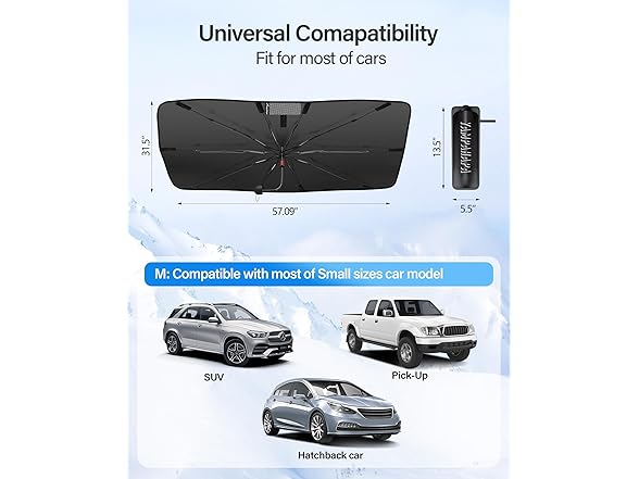 [2025 Upgrade] Windshield Sun Shade Umbrella
