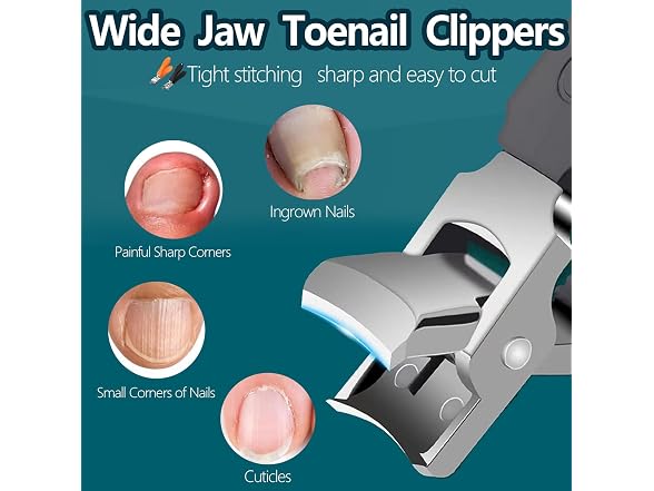 Generic 2PCS Wide Jaw Opening Slanted Nail Clipper