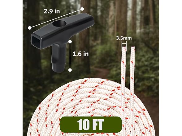 URANNBRIKS GAR-106 (3 Pack) 10ft Lawn Mower Pull Cord