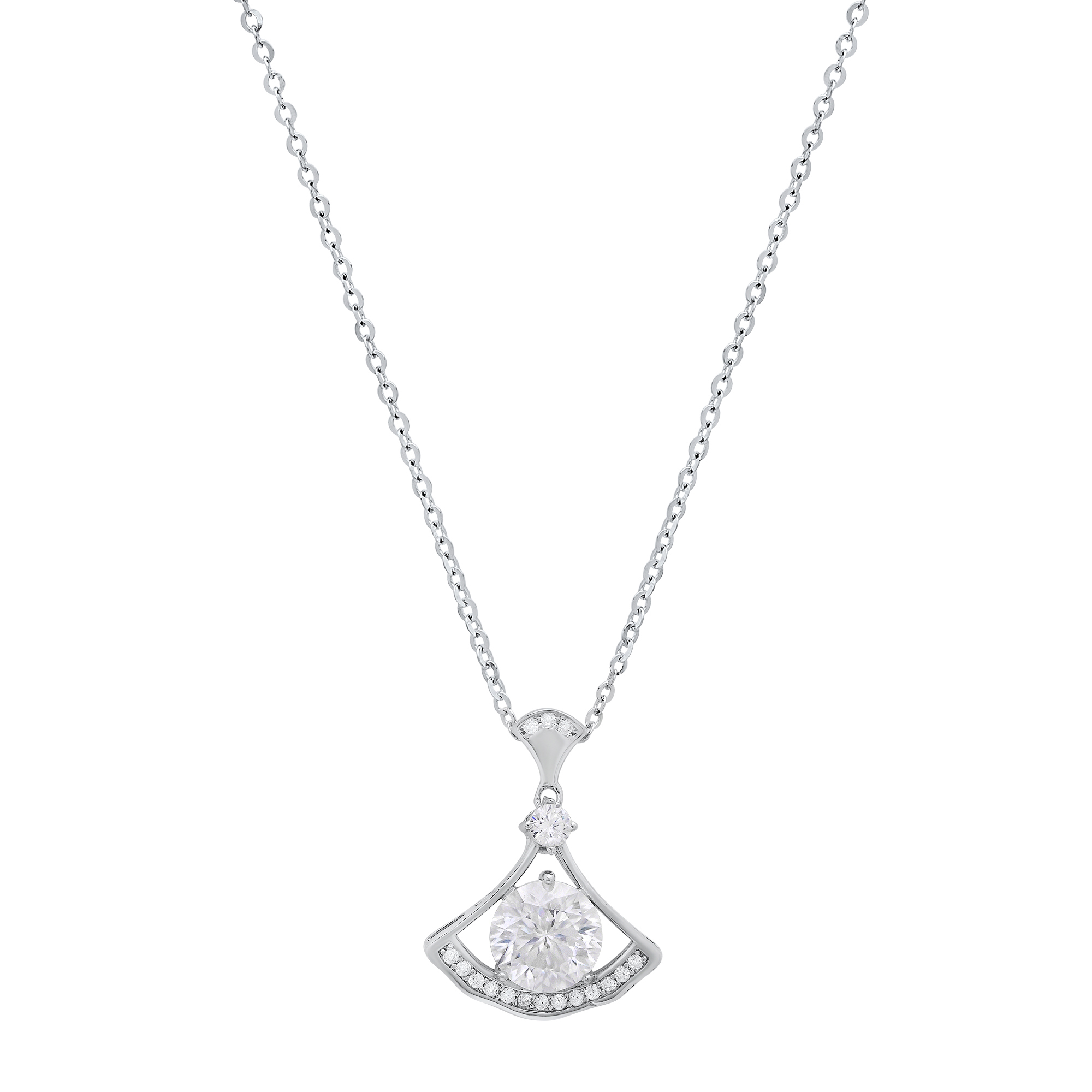 Moissanite Diamond Arc Necklace - Gallery 5