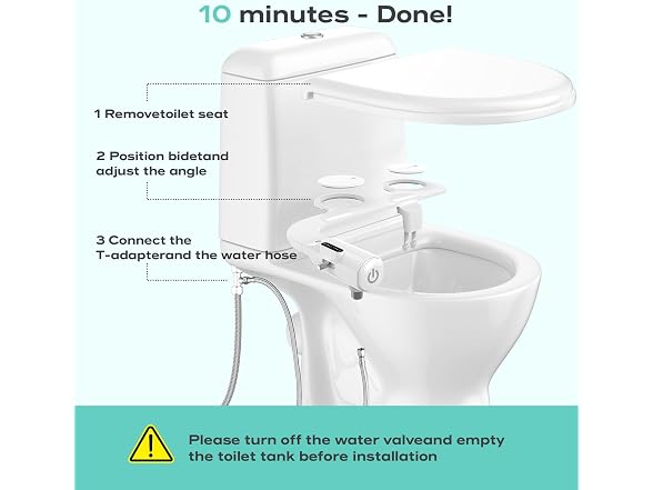 Bidet Attachment for Toilet, Non-Electric Cold Wat