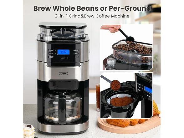 Gevi 10-Cup Coffee Maker + Grinder