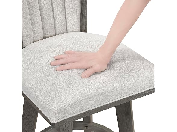 Lexicon Swivel Counter Stool 2Pk, Grey w Beige Cushion