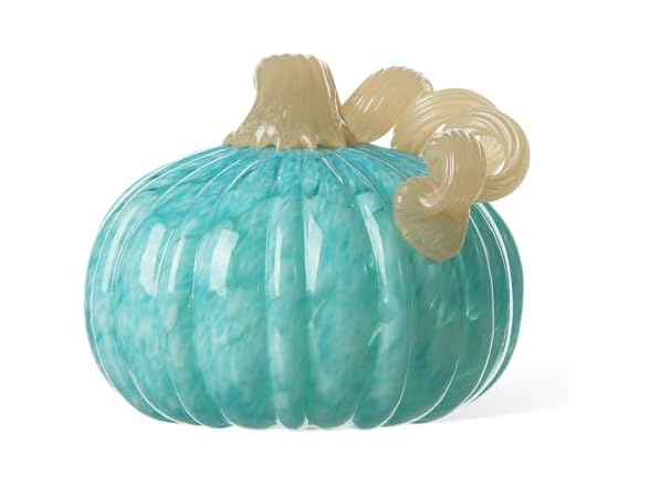 Glitzhome Fall Glass Pumpkin Decor