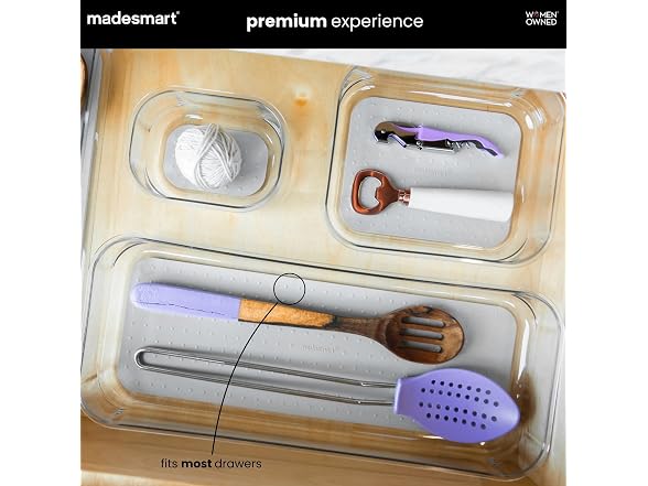 madesmart Premium 16 x 6 Drawer Organizer, Grey