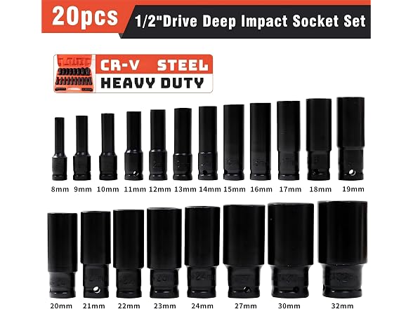 YIPANHON Drive Deep Impact Socket Set