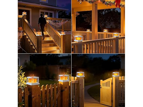 Brightever Solar Post Cap Flame Light Outdoor