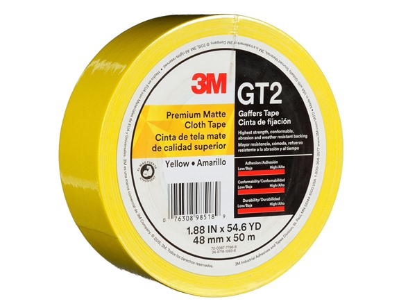 3M Premium Matte Cloth Tape GT2, Yellow