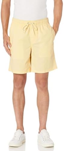 Amazon Essentials Men's 8" Inseam Relaxed-Fit Drawstring Walk Short (Available in Plus Size), Pale Yellow, X-Small