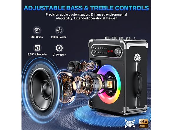 JYX 200W Karaoke Machine Wireless Mics