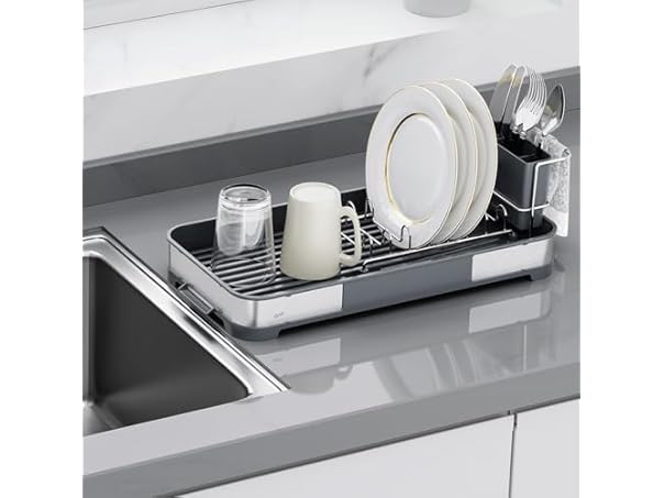 $17.99, Was $29.69, 39% Off! Glad Stainless Steel Dish Drying Rack dealfomo