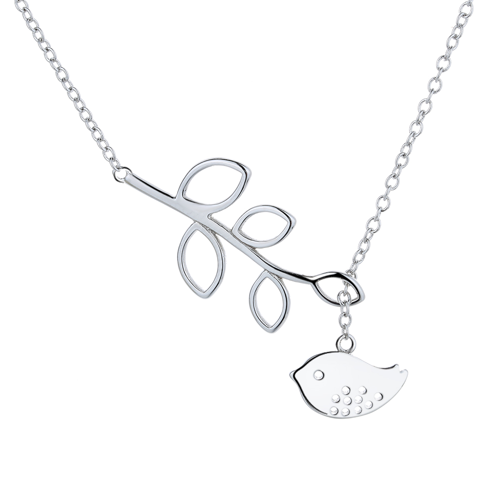 Sterling Silver Lariat Bird Necklace - Gallery 4