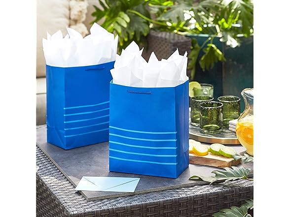 Hallmark 11" Large Blue Gift Bag Bundle