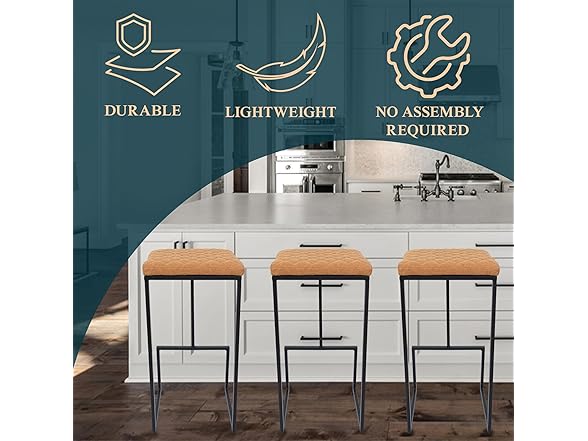 LeisureMod Quincy Bar Stool Set of 2