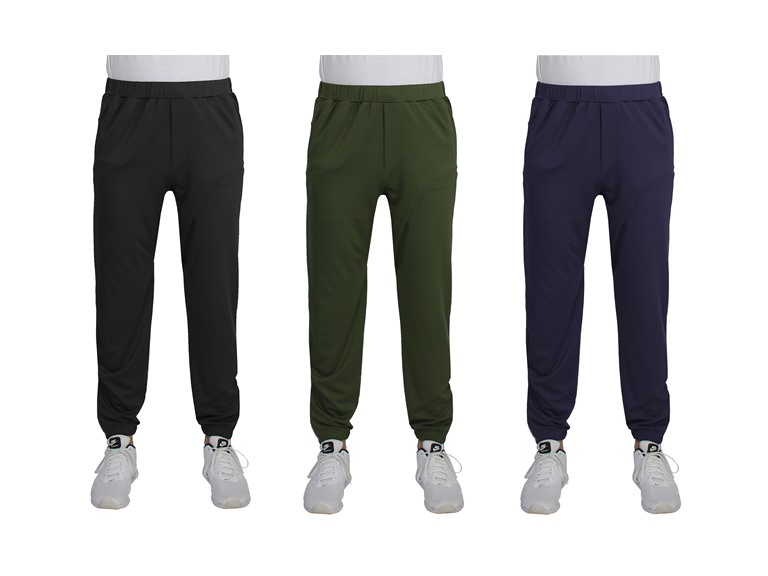 GBH WC-----(Men's 3Pack Pants) / MJJ-701/ BK-OL-NV / S Small 3Pk Mens Active Pants w-Ankle Zippers Black - Olive - Navy