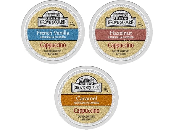 72CT Grove Square Cappuccino Pods, Variety Pack