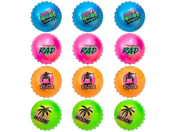 Fun Express Inflatable Retro Spike Balls - 5" (Pack of 12)