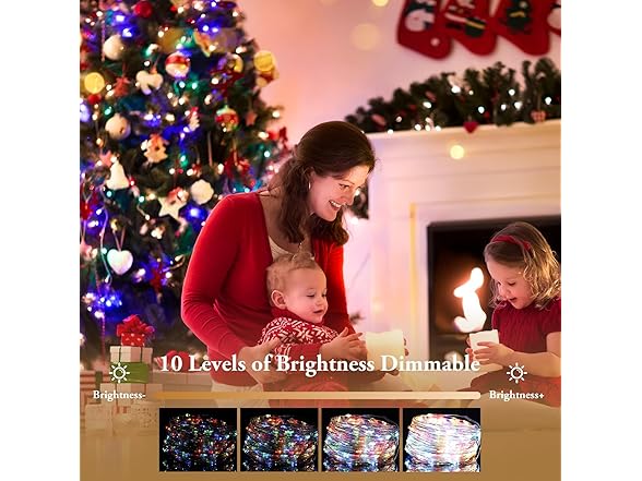 Lakumu 4-Pack 100 LED Fairy Lights, Multicolor