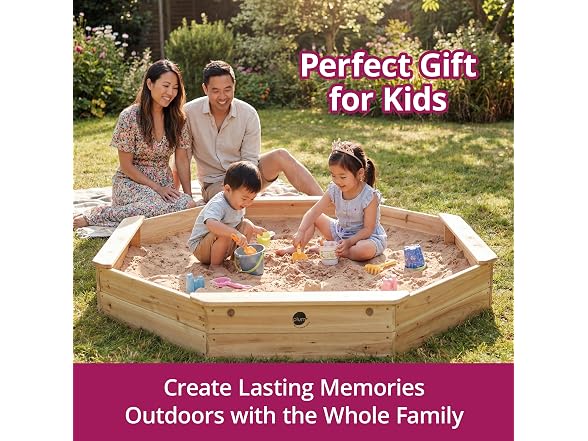 Plum Wooden Large Sandbox with Cover