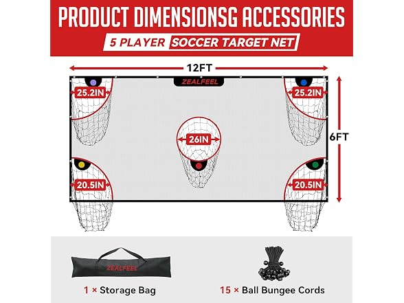 ZEALFEEL Soccer Target Net