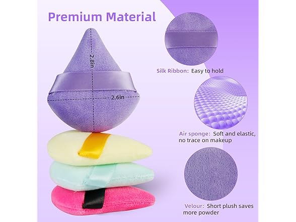 8 Pieces Powder Puff Face Green and Purple