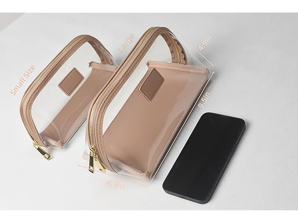 clear makeup bag(Pink, Large)