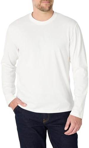 Amazon Essentials Men's Relaxed Fit Long Sleeve T-Shirt, White, X-Large