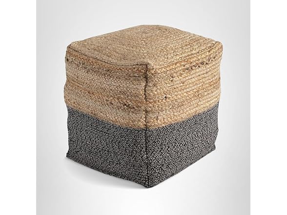 Ashley Sweed Valley Jute Pouf Natural