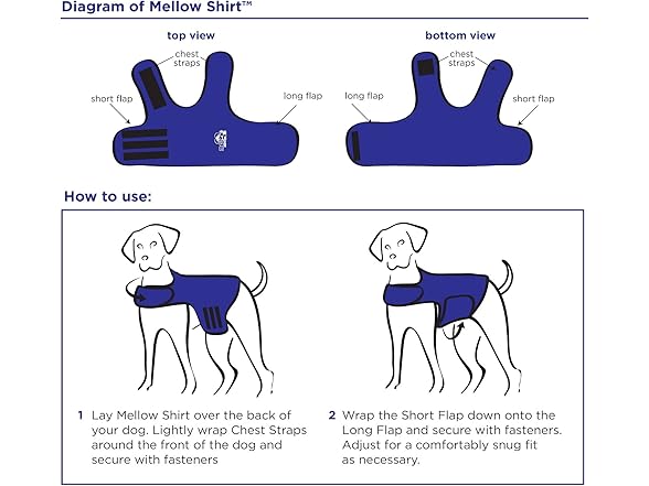 Mellow Shirt Dog Anxiety Calming Wrap 