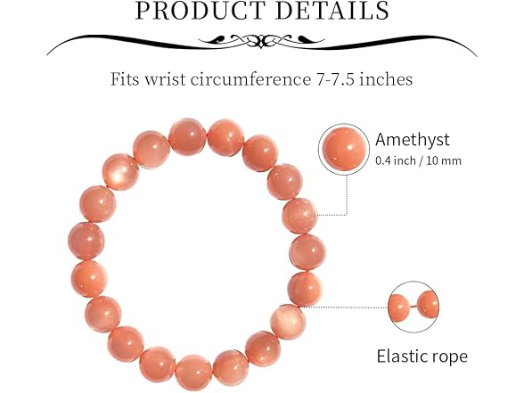 Ruishupin Orange Sunstone Bracelet