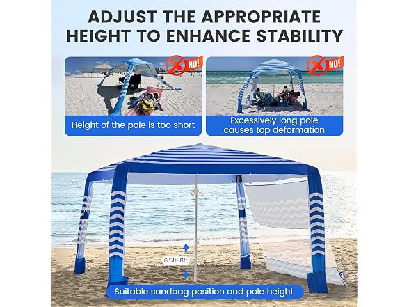 Zeraty 8x8 Beach Cabana UPF50+ Pop Up