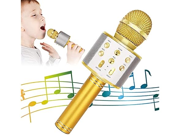KIDWILL Karaoke Mic Gold