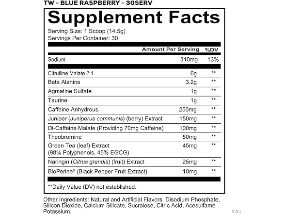 Total War Pre Workout Blue Raspberry