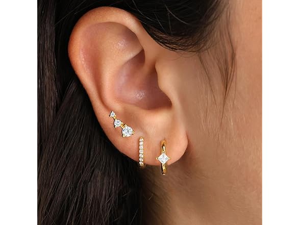 DIDISEE Gold 14k Small Hoop Earring Set