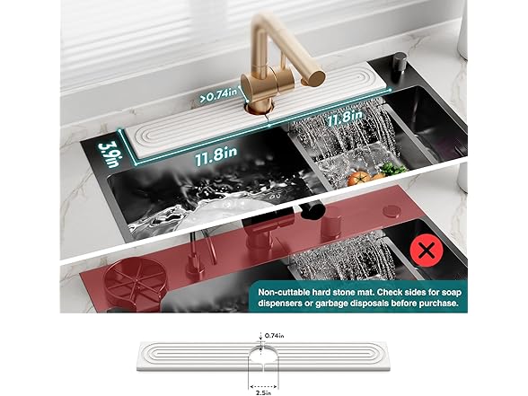 Dreatim Faucet Mat for Kitchen Sink
