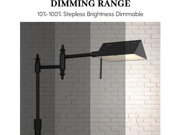 Bairth Black Reading Floor Lamp, Dimmable Pharmacy Lamp