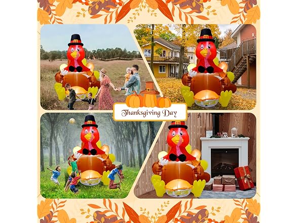 6' Inflatable Turkey Yard Decoration