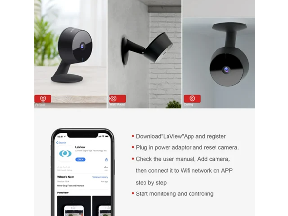 Refurbished LaView F1 WiFi Camera 4-Pack