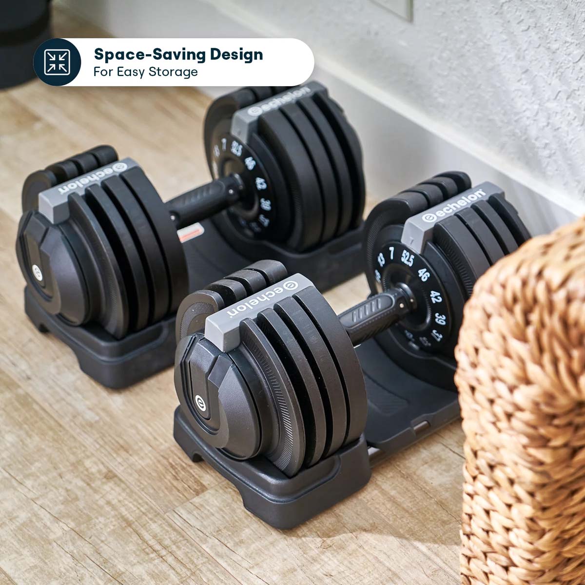 Echelon Strength Adjustable Dumbbells with Stand - Gallery 23