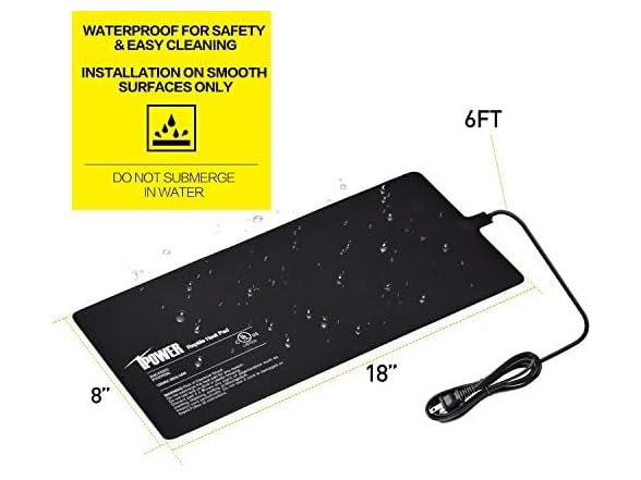 iPower 8 by 18-Inch 24W Reptile Heat Mat