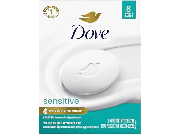 Dove Beauty Bar Soap Sensitive 8 Bars Sensitive