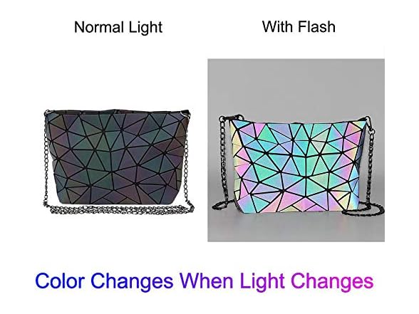 Goclothod Geometric Purse Holographic Crossbody Shoulder Bag