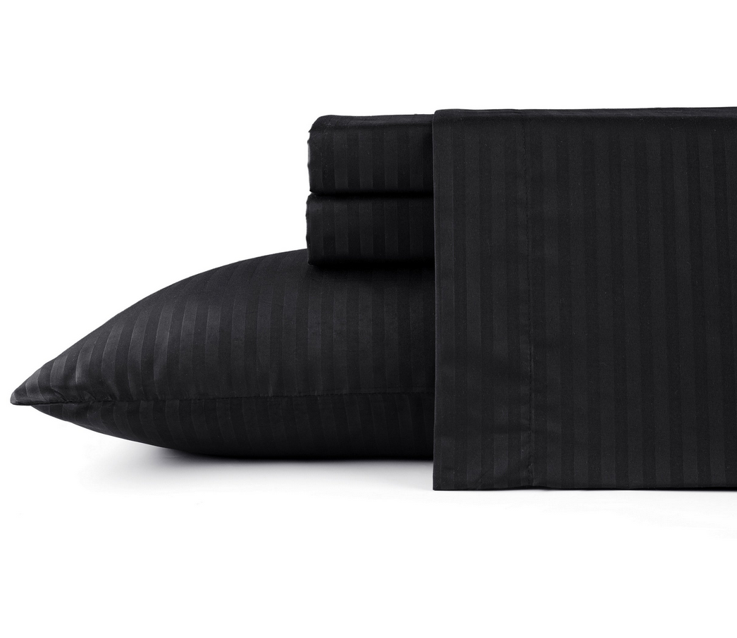 Bibb Home 1500 Series Damask Stripe 4 Piece Sheet Set - Gallery 14