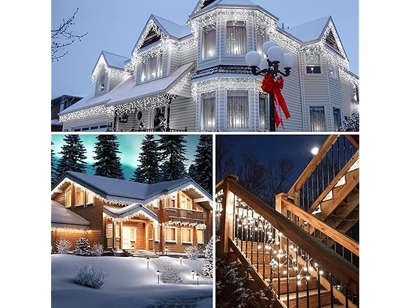 Brightown Icicle Christmas Lights Outdoor, 40Ft
