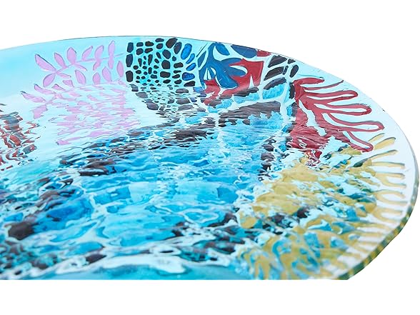 Alpine Corporation 26" Tall Outdoor Glass Turtle Accent Birdbath