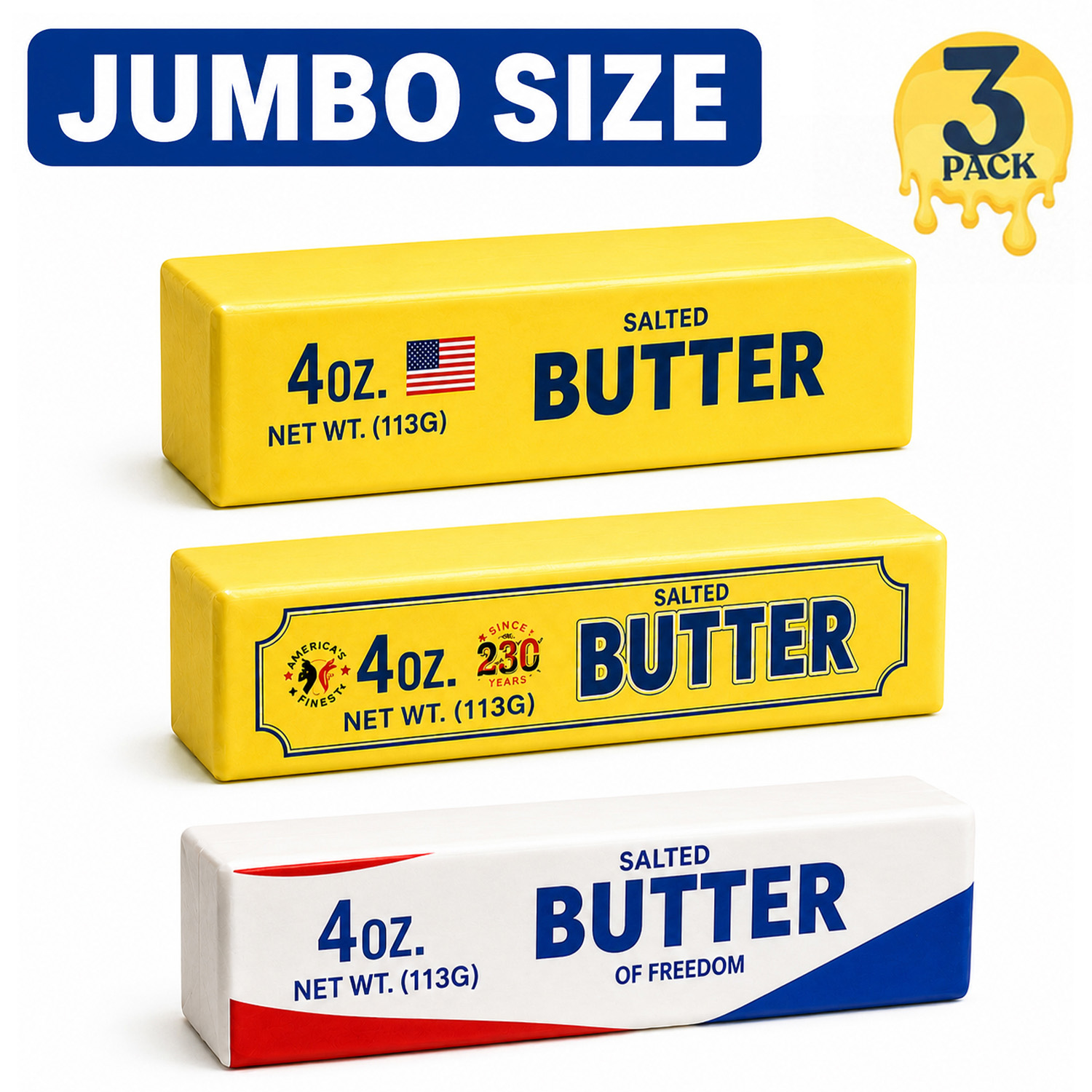 Twilight Squishy Sensory Toys Jumbo Butter USA, 3PK - Gallery 6