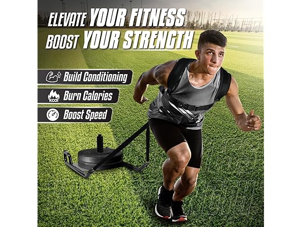 Yes4All Weighted Training Pull Sled with Vest Set