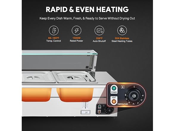 WILPREP 5-Pan Commercial Food Warmer