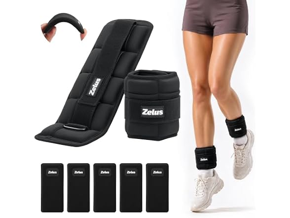 ZELUS Adjustable Ankle Weights 10lbs set